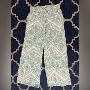 Guess Teal and Coral Patterned Pants